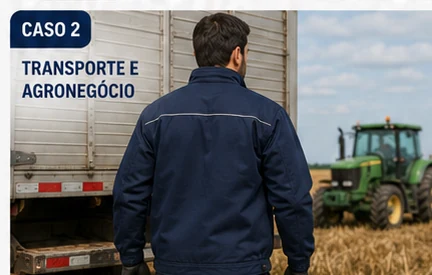 Profissional usando jaqueta operacional cáqui oliva em contexto de transporte e agronegócio