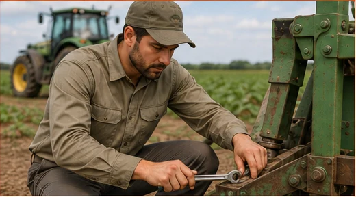 Profissional em operação de campo usando blusão operacional em tom oliva